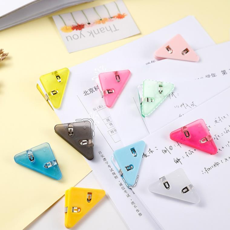 Kẹp giấy KOLANO kẹp bướm nhựa lõi thép tam giác nhiều màu độc đáo SC-001387