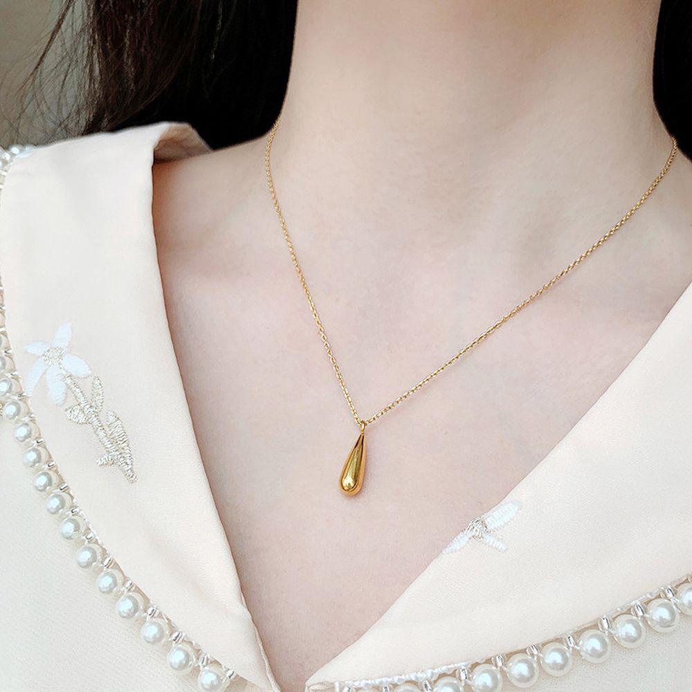 Vòng cổ Thép Titan Mặt Hình Giọt Nước Thời Trang VANES1