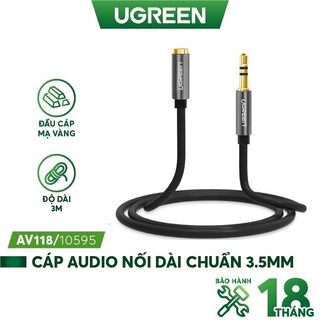 Dây audio AV nối dài 3.5mm đầu mạ vàng dài 3m UGREEN 10595 AV118 - Hàng Chính Hãng