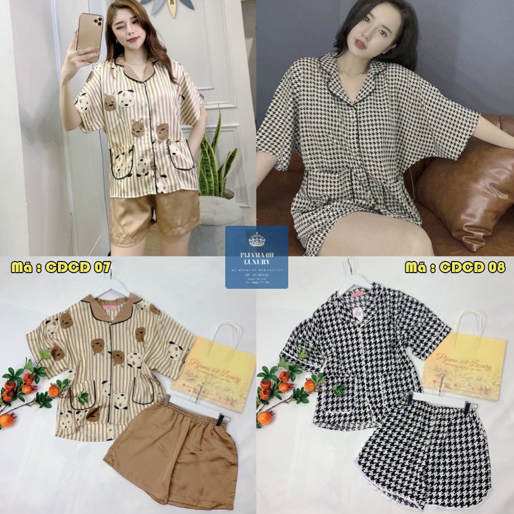 Pijama | đồ ngủ lụa chất liệu vải satin mềm mịn , kiểu dáng thiết kế cánh dơi sang trọng nhiều mẫu mã hot trend 2021