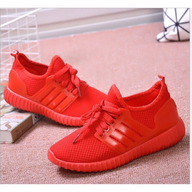 Giày thể thao thoáng mát hè hot trend, 2 màu đen đỏ, đi tập hè! AMGOBET