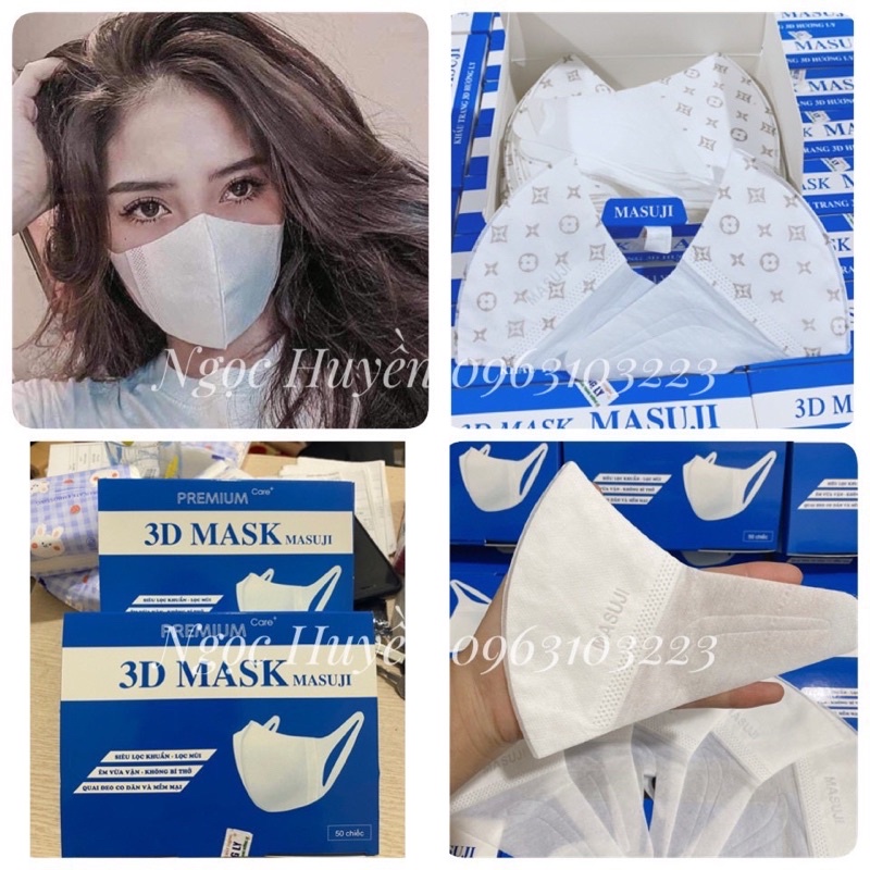 [CHÍNH HÃNG] Khẩu Trang 3D MaskDiệu Linh/ Xuân Lai/Duy Khánh/Monji/UnimaskCông nghệ nhật bản hộp 50c ôm sát mặt