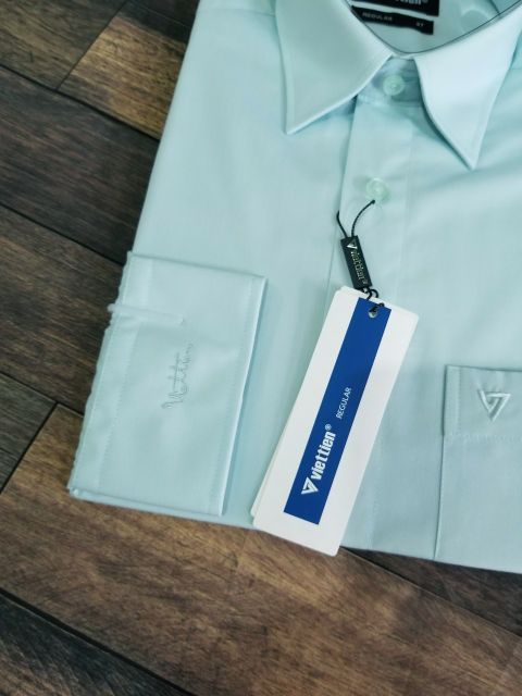 Aó sơ mi nam dài tay Việt Tiến màu xanh ngọc , chính hãng , cao cấp – form suông  REGULAR- tà bầu . SHOP HỨA | BigBuy360 - bigbuy360.vn