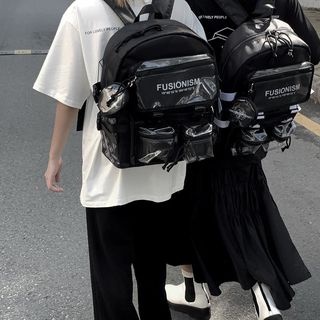 Balo Fusionism Basic chất liệu PU đựng sách vở laptop kích thước 42x32cm - Màu Đen - Unisex