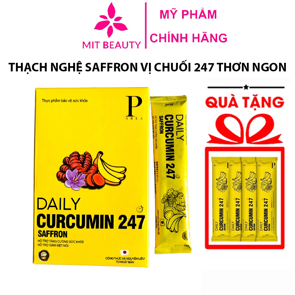 Thạch nghệ Saffron vị chuối Daily Curcumin 247 Mit Beauty thơm ngon hỗ trợ tăng cường sức khỏe