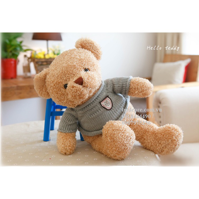 Gấu bông Teddy Bear 50cm mềm mịn áo len đẹp