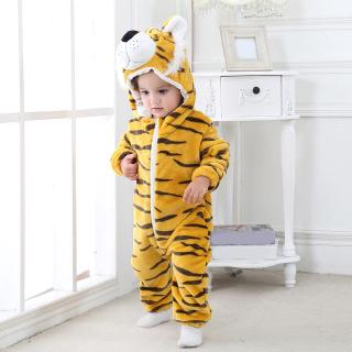 Bộ áo liền quần có mũ hình con hổ cho bé