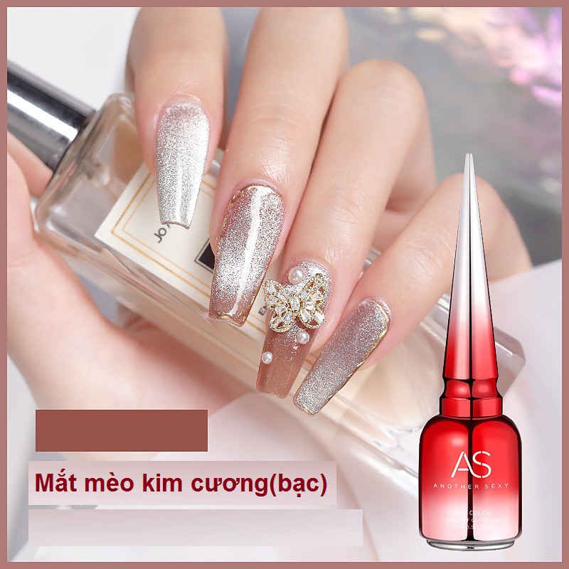 Sơn mắt mèo kim cương sơn móng tay gel sơn gel AS tone màu vàng tone màu bạc NAIL SUZY mã JSM 15ml