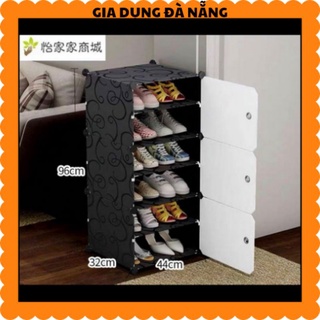 Tủ giầy nhựa lắp ghép 6 tầng họa tiết sang trọng