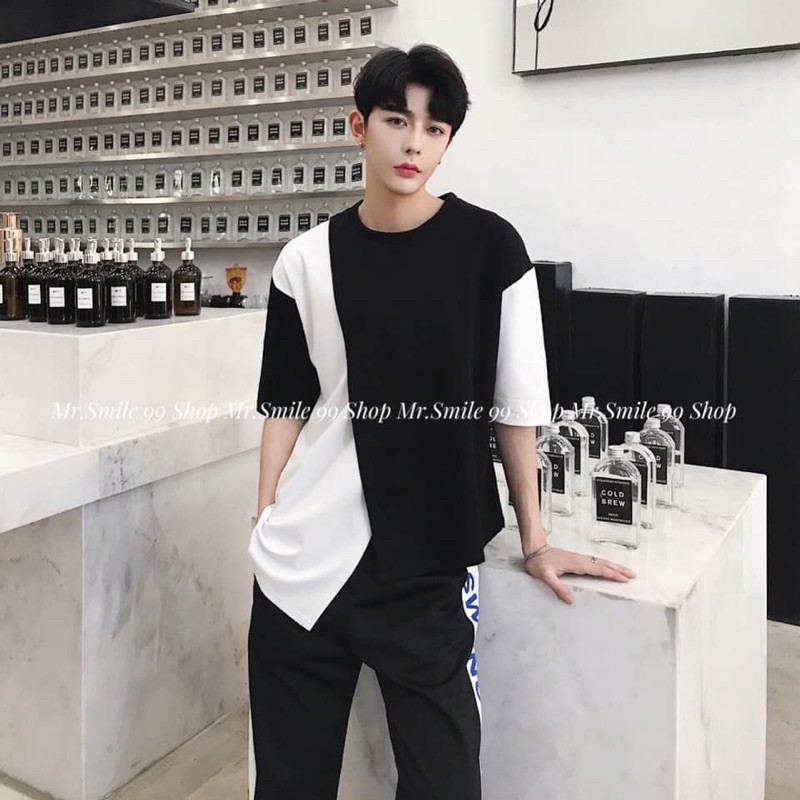 [HÌNH THẬT]ÁO THUN PHỐI 2 LAYER UNISEX MR SMILE 99 SHOP