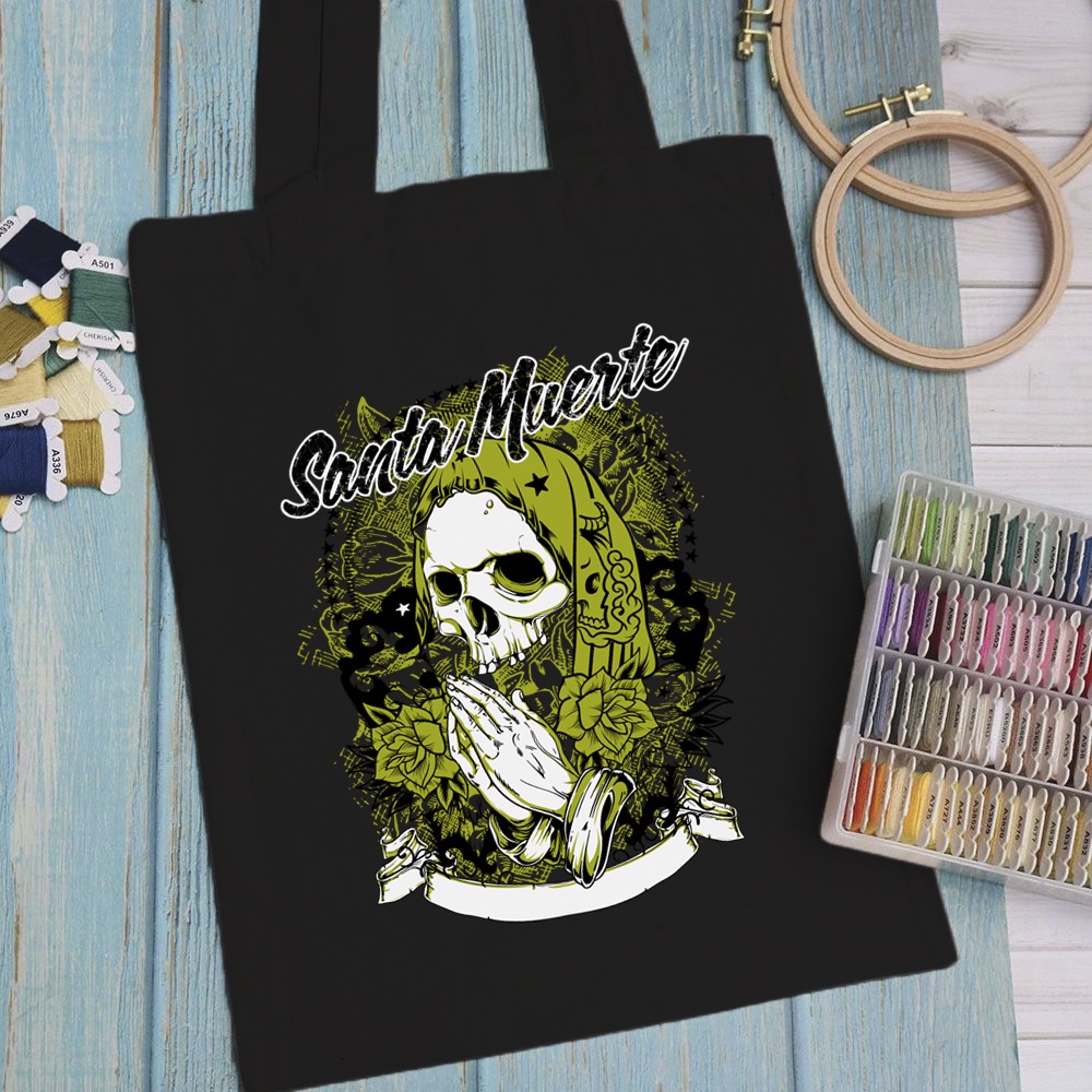 Túi vải, túi Tote (màu đen) ART WORK PRO 2 - Mẫu 1 vải canvas dày đẹp cho nữ có khóa miệng đi học đi chơi.
