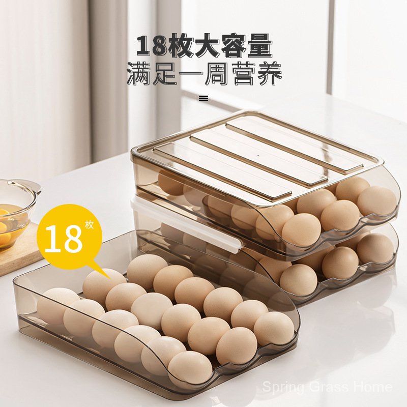 🍃【HàNg TồN Kho】Trứng Hộp Lưu Trữ Để Tủ Lạnh Bảo Quản Con Lăn Trứng Khung Hỗ Trợ Ngăn Kéo Nhà Bếp Đặt Đi Đi Hộp Hộ Gia Đình p9SD