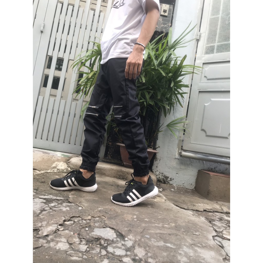 Quần jogger kaki 2 khóa zip kèm ảnh thật JK4DT