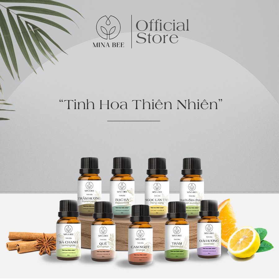 Tinh dầu thiên nhiên MinaBee 10ml ITự chọn mùi I Cao Cấp Nhập Khẩu  I Nguyên Chất I Có Kiểm Định COA