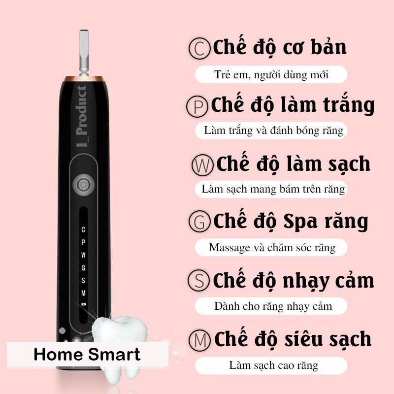[Xả Kho] Bàn chải điện Sonic X7 với 6 chế độ rung, bàn chải phù hợp cho cả người niềng răng