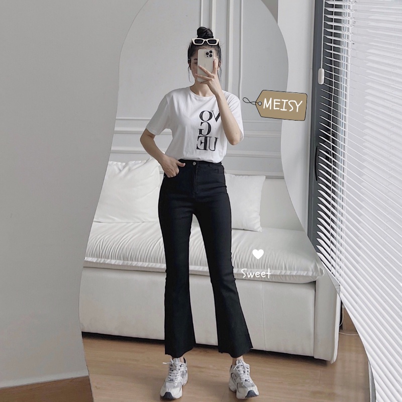 Quần jean bò ống loe co giãn phong cách Hàn Quốc Meisy