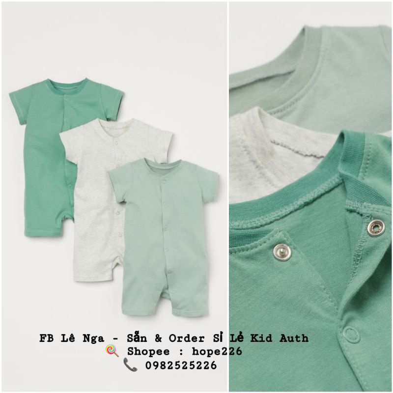 Set 3 romper HM US chính hãng sz 6-9m