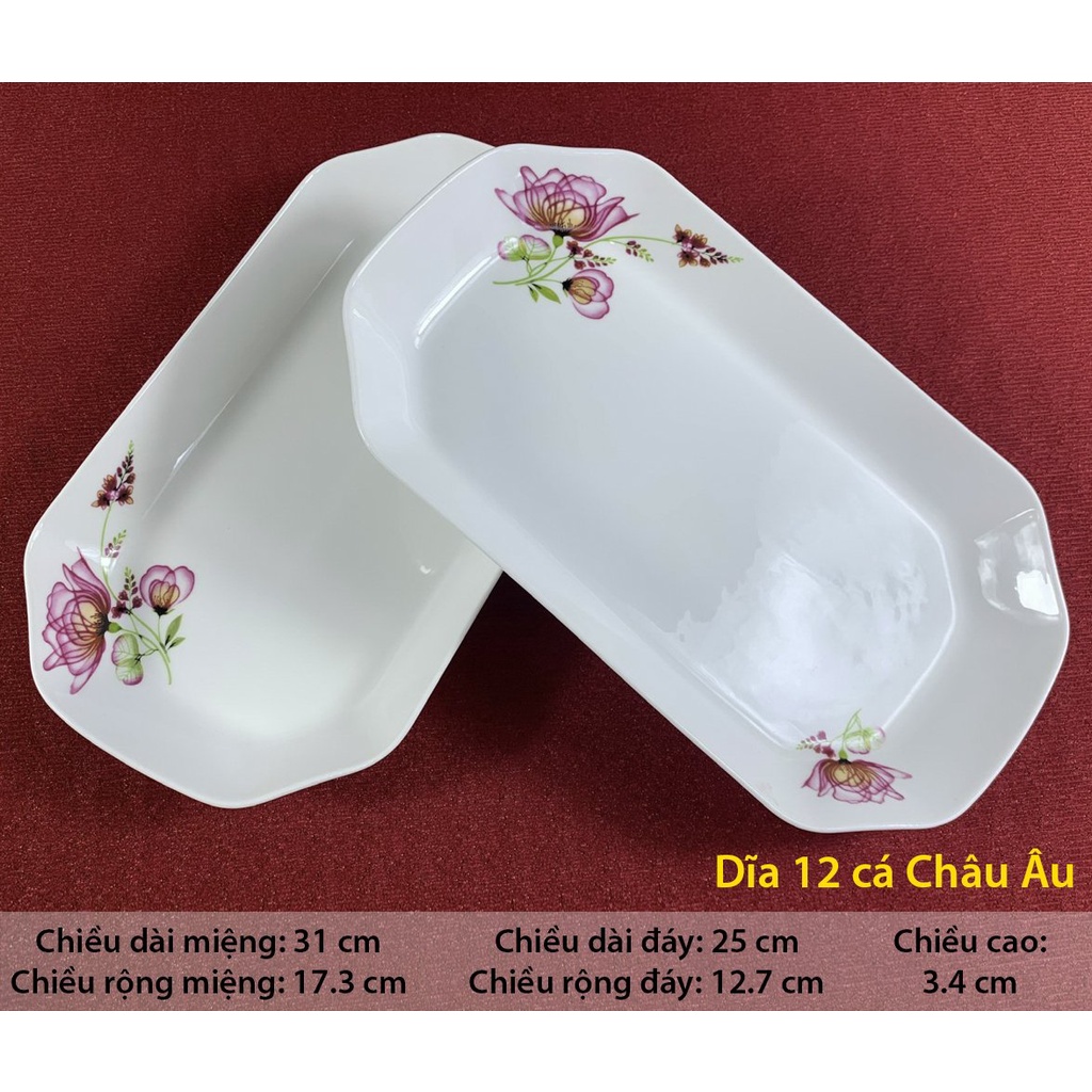 Đĩa 12 Sứ Cao Cấp Châu Au Sang Trọng 868, SINCE_1977