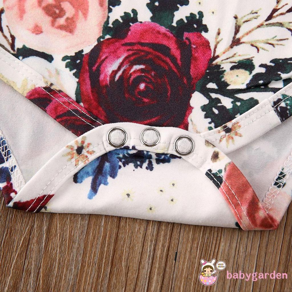 Bộ áo liền quần tay dài cổ tròn + chân váy xòe màu trơn + băng đô thời trang cho bé gái