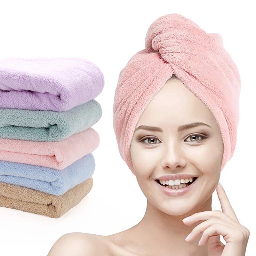 Khăn Quấn Đầu Nhanh Khô Tóc Bằng Sợi Micro Tiện Dụng Cho Gia Đình