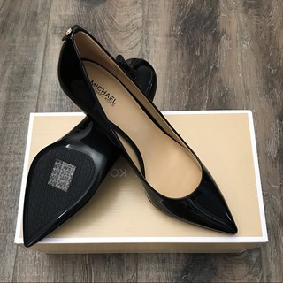 Giày Michael Kors Flex Kitten Pump Black Da Bóng