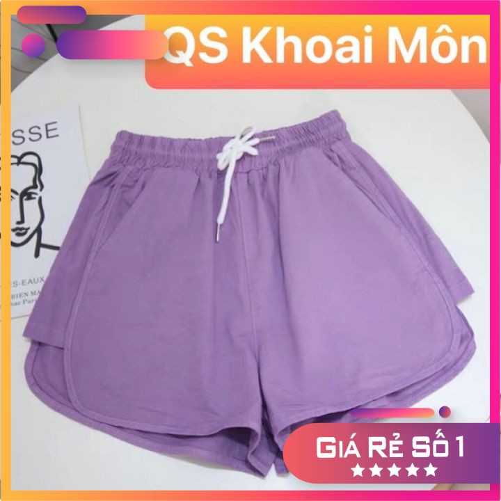 Quần short, quần đùi nữ vải thun da cá cạp cao dây rút, freesize 40-57kg rất đẹp và thoải mái