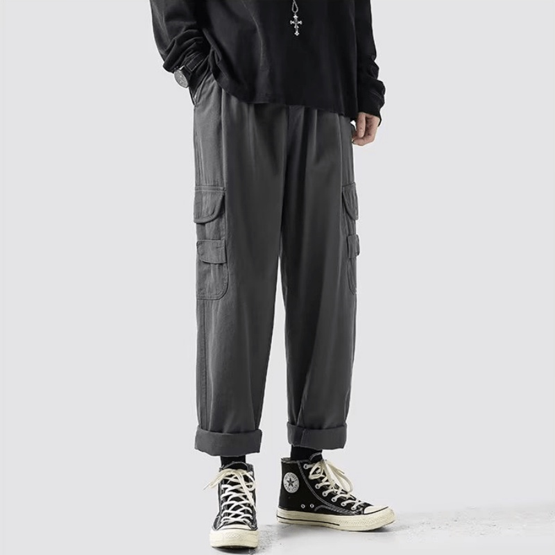 Quần Dài Nhiều Túi Phong Cách Hip Hop Đường Phố Hàn Quốc Cỡ Lớn M-3XL Cho Nam