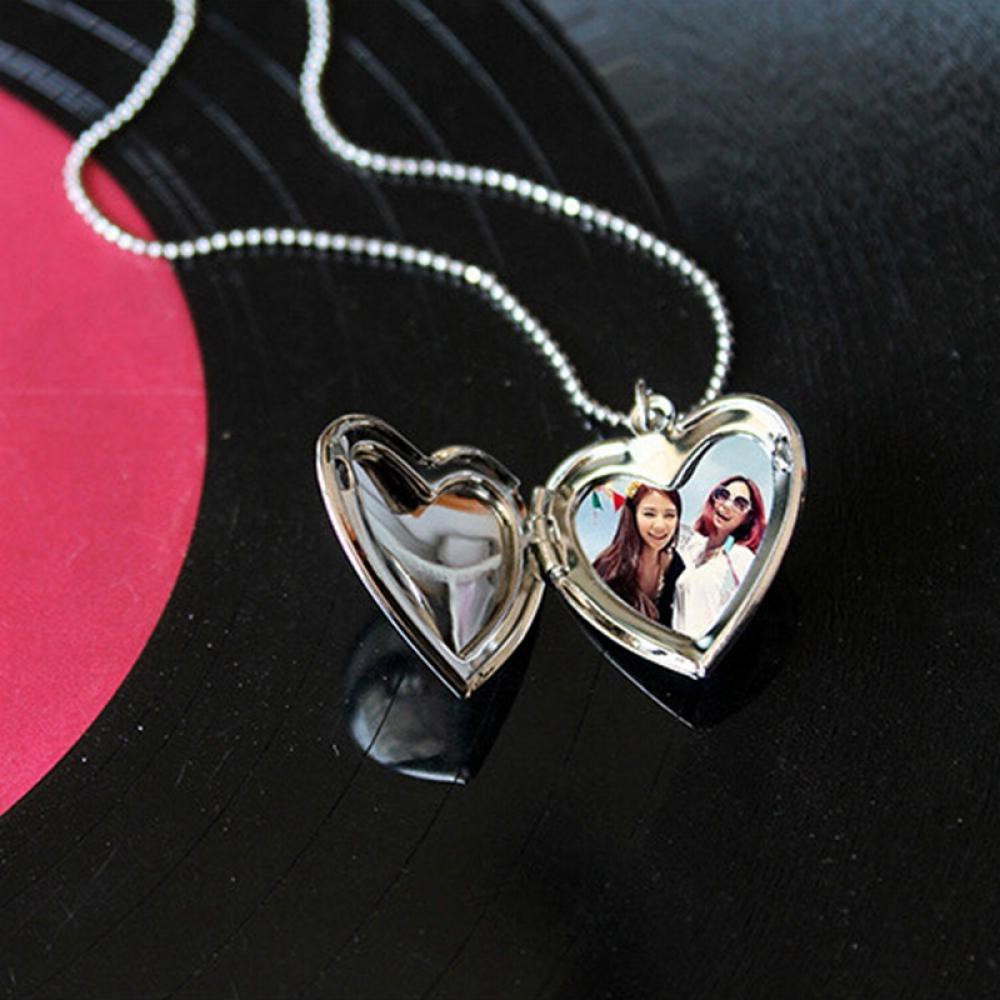 LUCKY🔆 Men Women Necklace Lover Heart Shaped Photo Picture Locket Gift Chain Friend Fashion Jewelry Pendant/Multicolor