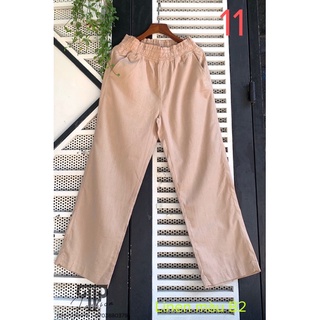 Quần linen màu suông