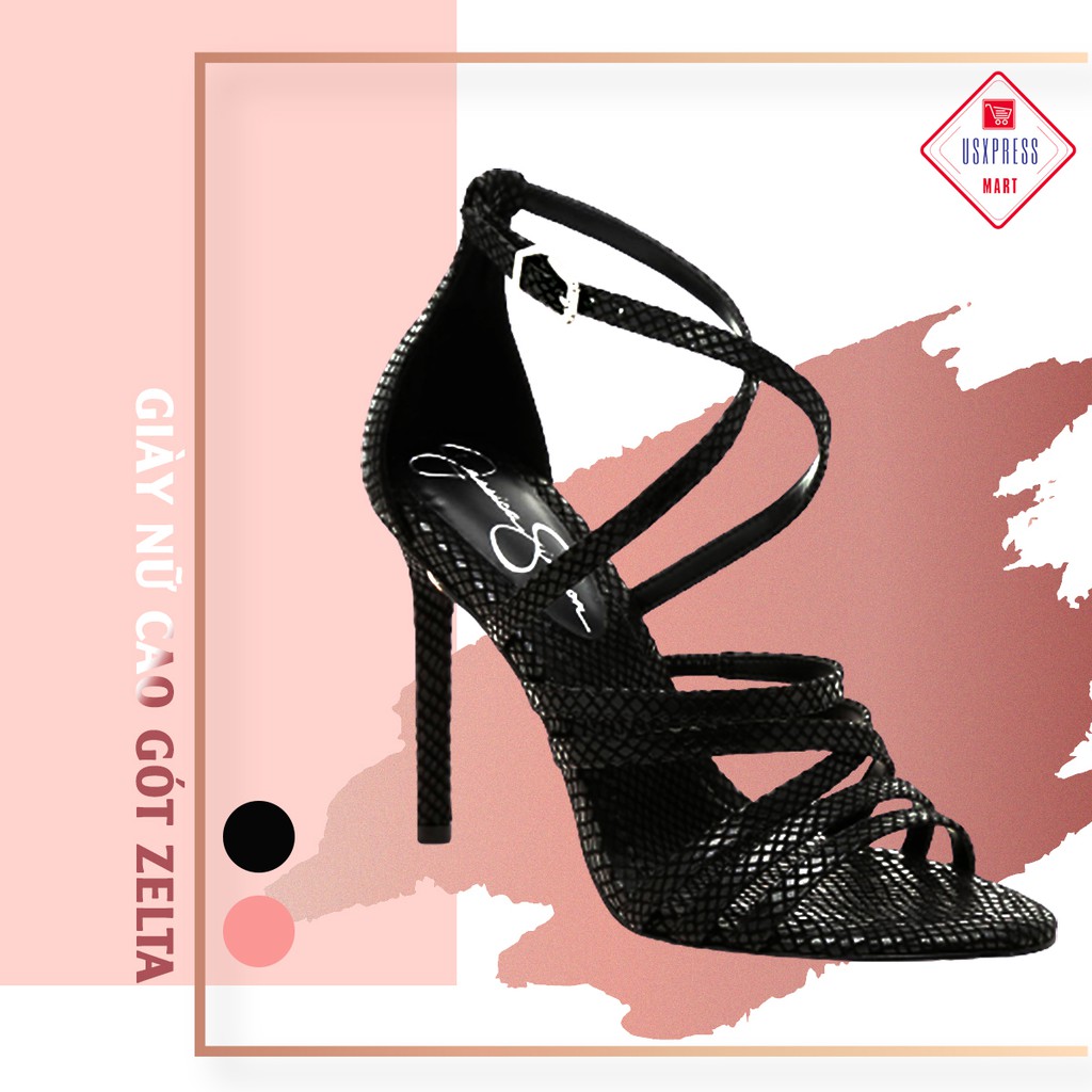 Giày Cao Gót Nữ Zelta, Mũi Nhọn,Gót Nhọn, Êm Chân,9Cm,Nhập Khẩu Từ USA,Thương Hiệu Jessica Simpson.
