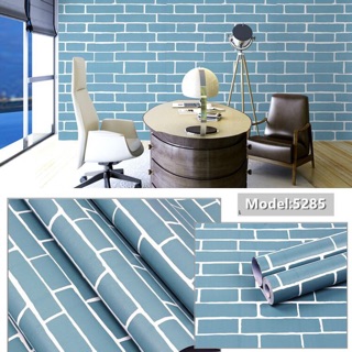 Giấy dán tường gạch 3D❤️FREESHIP❤️giấy dán tường giả gạch xanh dài 10 mét rộng 45cm- giấy dán tường 3D có sẵn keo