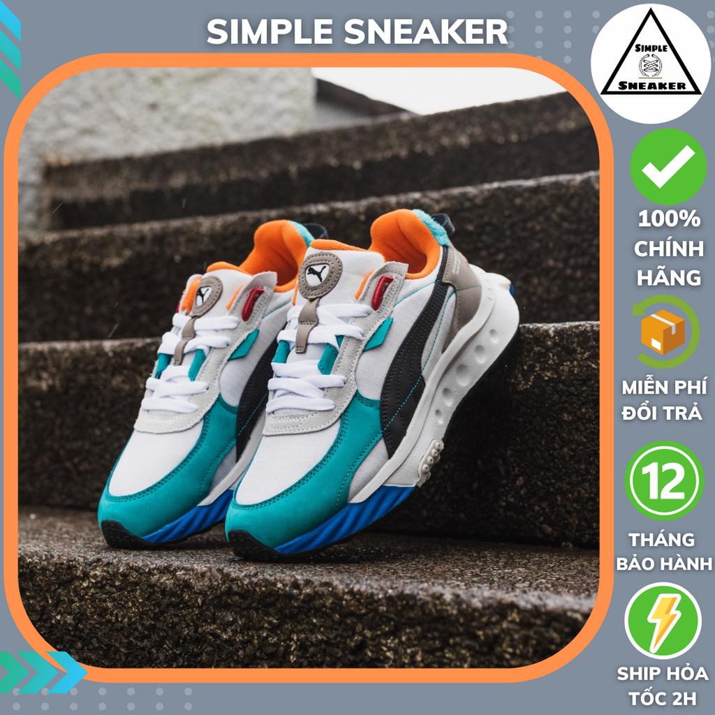 Giày Puma Chính Hãng Nam Nữ 🔴SIMPLE SNEAKER🔴 Puma Wild Rider Layers Unisex Sneakers White-Viridian Green