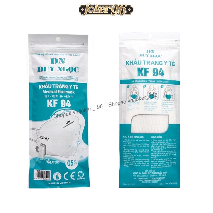 Khẩu trang 4D KF94 Mask 4 lớp chống bụi mịn và kháng khuẩn hàng chính hãng