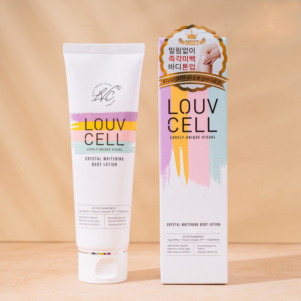 Kem dưỡng trắng da Body Louv Cell Crystal Whitening Body Lotion 120ml và 250ml