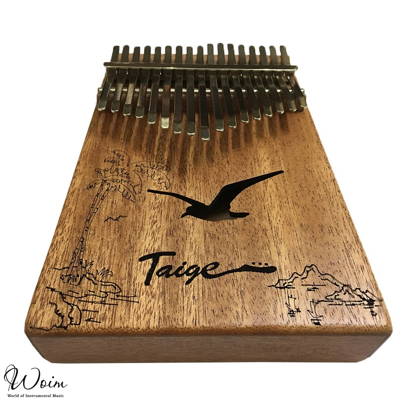 Đàn Kalimba 17 phím Taige KJ01 gỗ Mahogany - Mẫu Bird