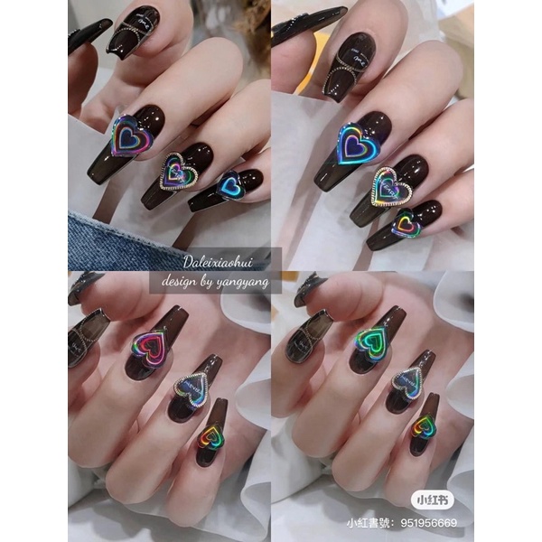 Hình dán móng tim phản quang