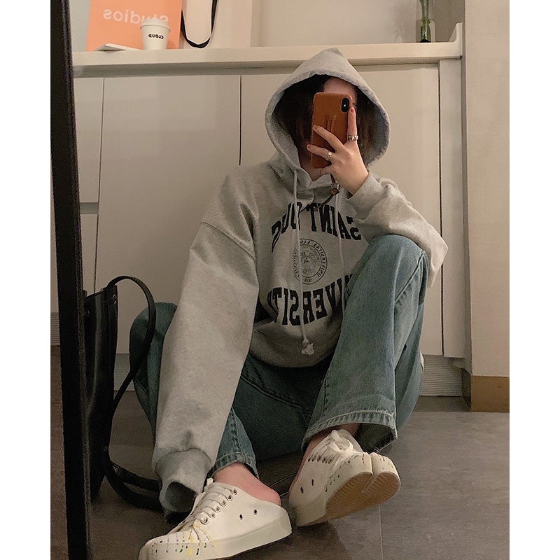 NRVP Áo Hoodie Dáng Rộng Thời Trang Hàn Quốc 2022 Dành Cho Nữ