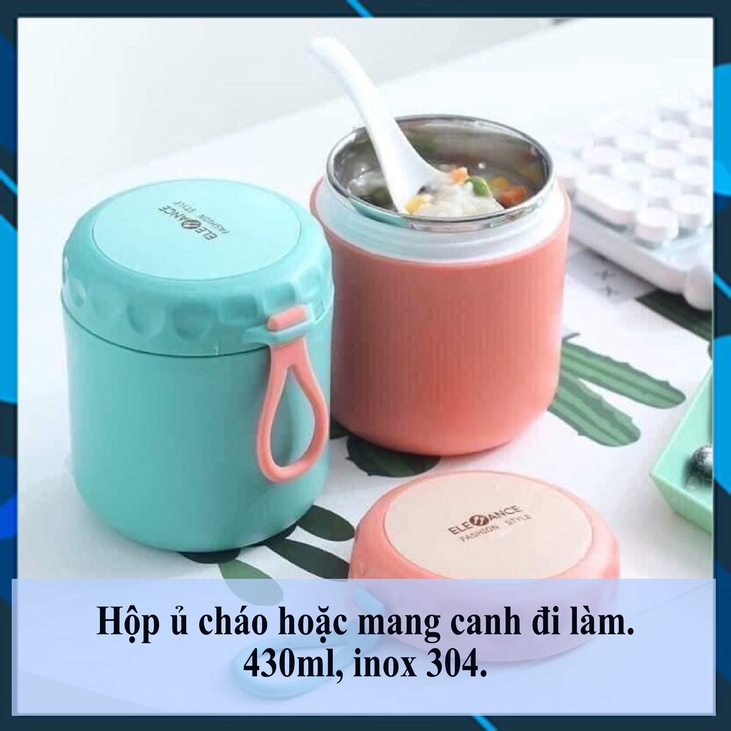 Hộp giữ nhiệt 430ml Hộp đựng canh thuỷ tinh 520ml| Ủ cháo cho bé
