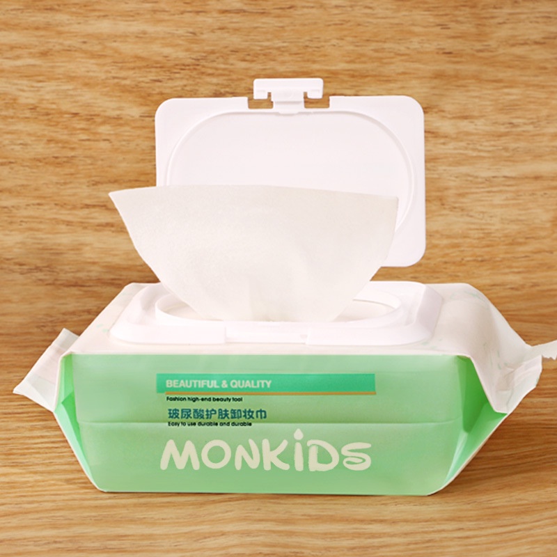 Khăn lau mặt dùng 1 lần MONKIDS 120 miếng khăn ướt cotton thay thế bông tấy trang và nước tẩy trang làm sạch sâu mặt da