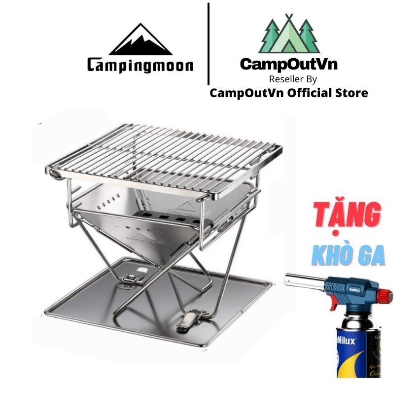 Bếp nướng cắm trại campingmoon campoutvn combo bếp nướng xminipro cắm trại dã ngoại bếp than A017