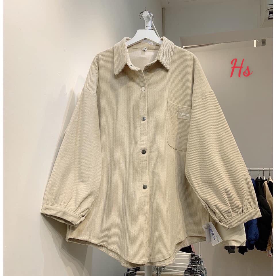 [ HOT ] Áo Sơ Mi Nữ Nhung Form Rộng Tay Phồng Dài Kiểu Ulzzang Mềm Min Dễ Thương Bebe - M1002 | BigBuy360 - bigbuy360.vn