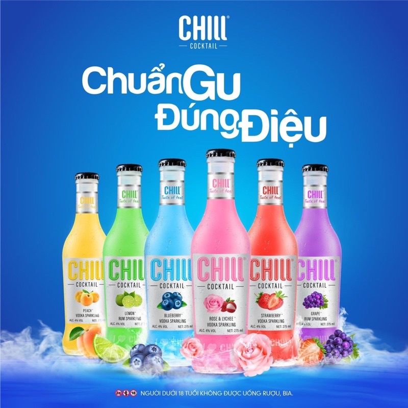 Thùng 6 chai Chill Cocktail Original mix vị 275ml/chai