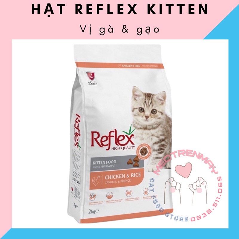 Thức ăn hạt cho mèo con REFLEX KITTEN vị gà &amp; gạo - túi 2kg