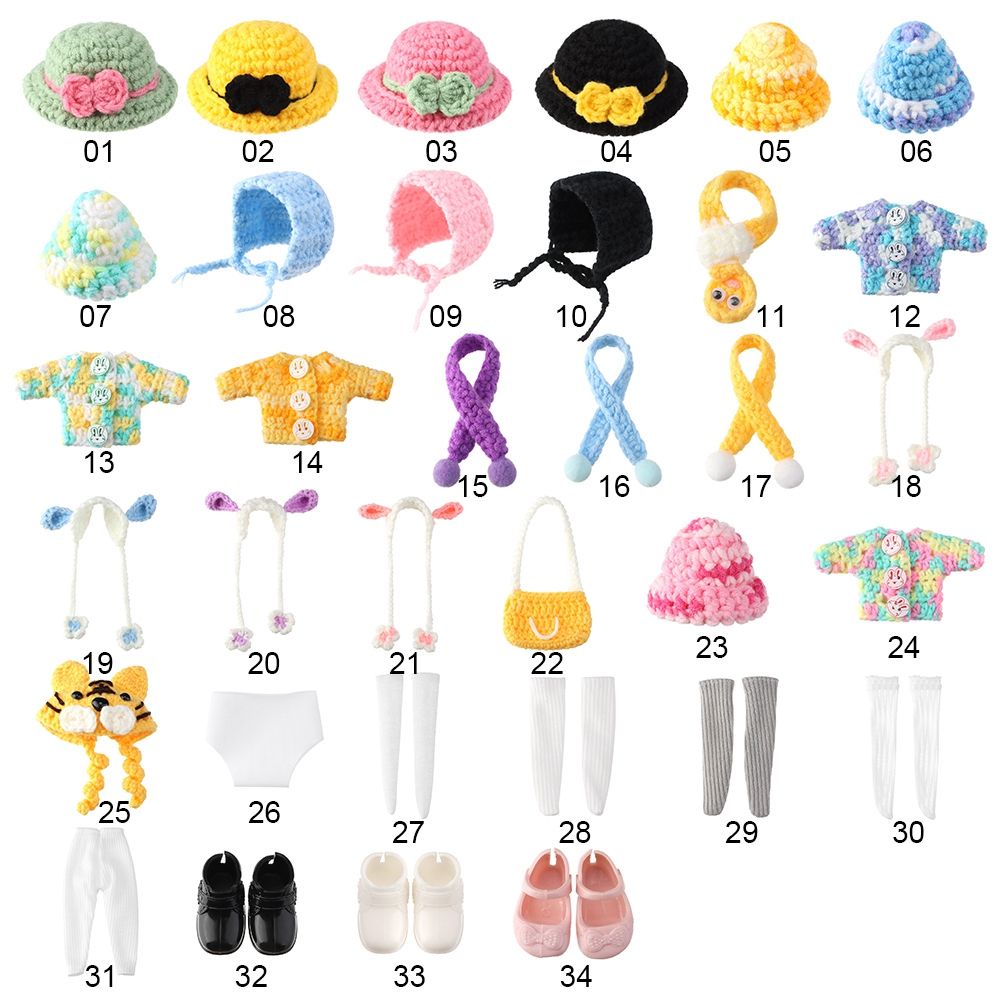 RAINBOW Kids Casual Doll Clothes Handmade Doll Hats Mini Knitted Sweater 1/61/8 BJD Dolls Doll Tops DIY Gift Toys Multicolored Doll Socks Accessories