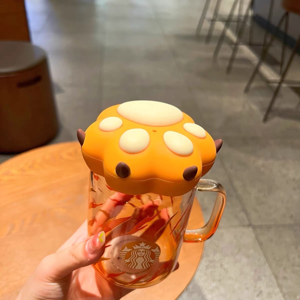 Ly thủy tinh Starbucks nắp chân hổ Dung tích 525ml