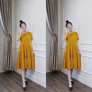 Váy bầu đẹp mùa hè - đầm bầu công sở sang chảnh nốt nhạc new *