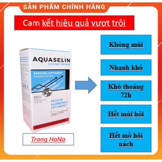Lăn nách Aquaselin nam chính hãng 50ml Cam kết hiệu quả mạnh