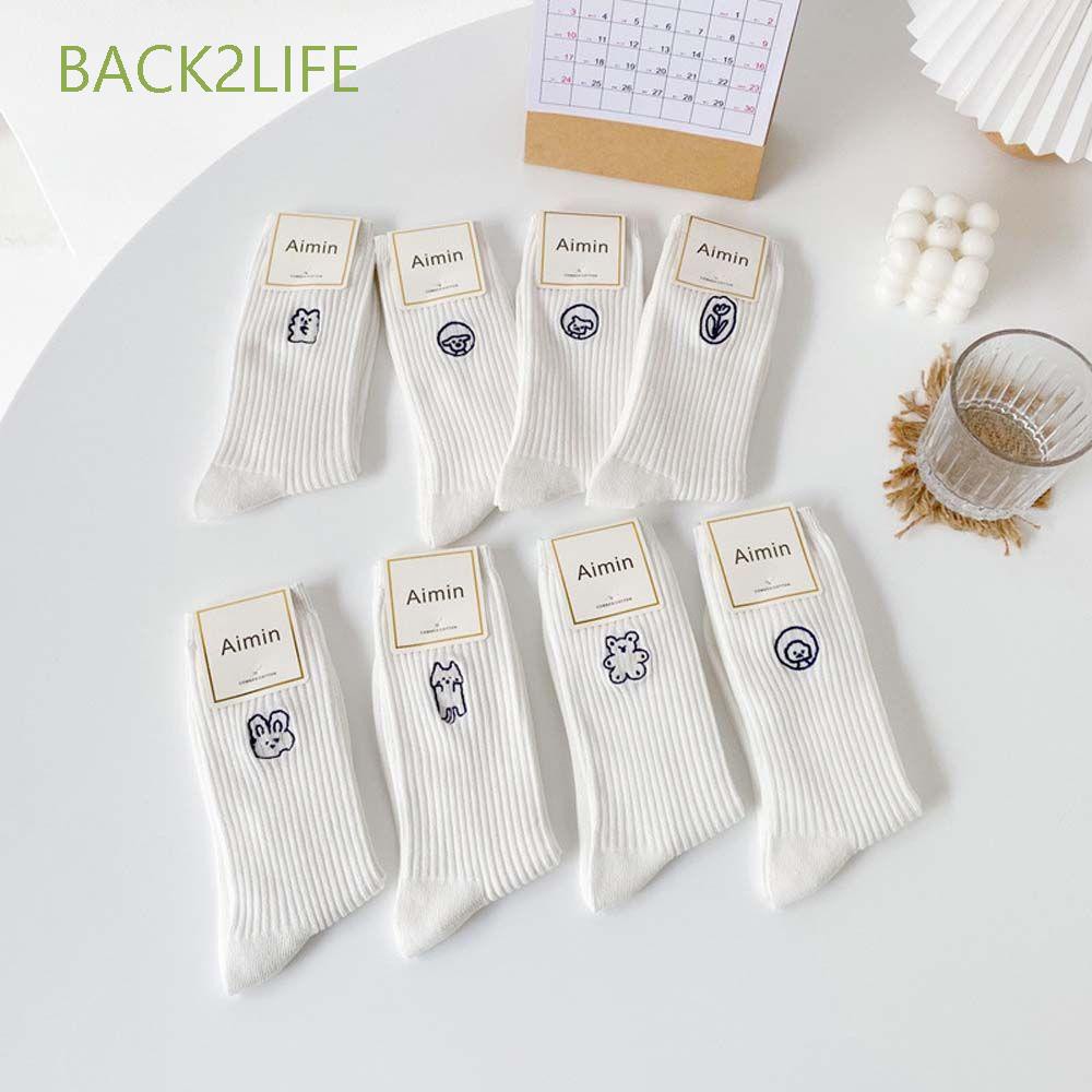 Đôi Vớ Cotton Thoáng Khí Thêu Họa Tiết Hoạt Hình Phong Cách Hàn Quốc Thời Trang Mùa Hè Cho Nữ