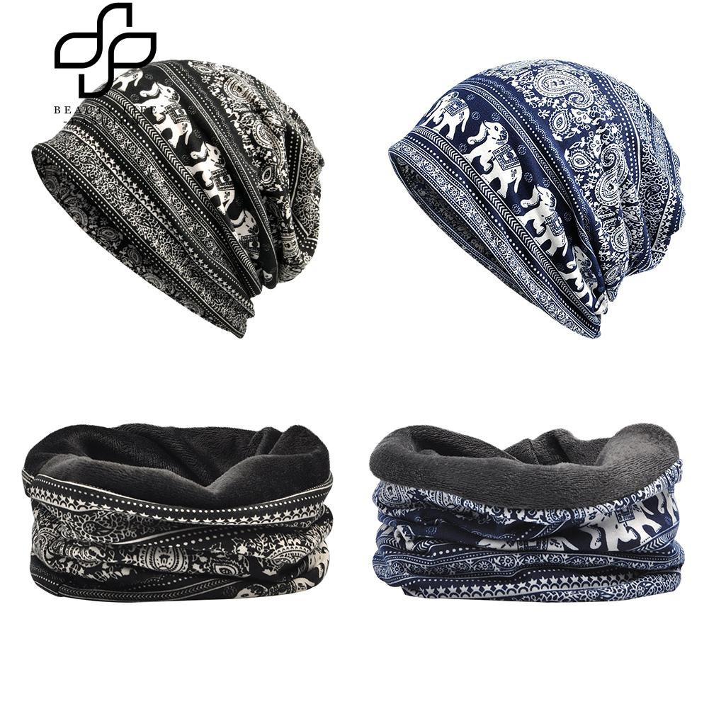 Mũ beanie kiêm khăn choàng cổ tròn dành cho unisex