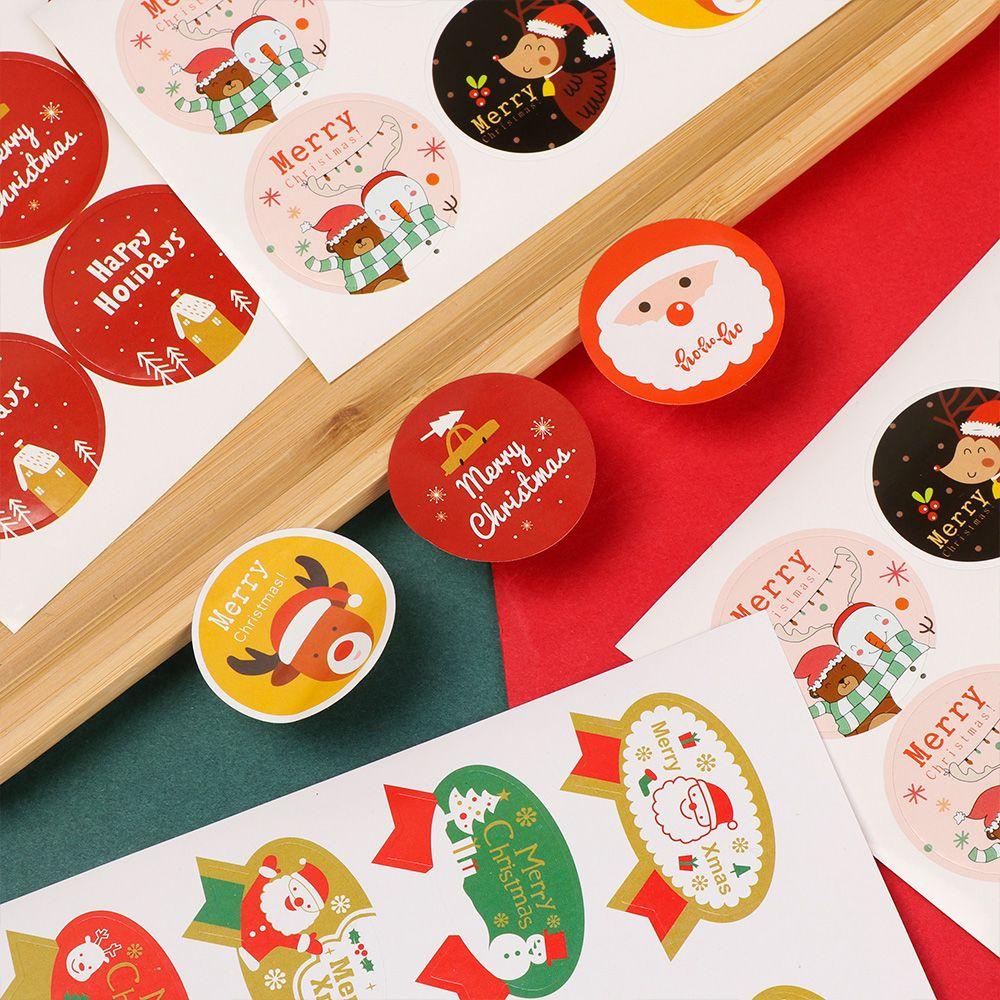 LAYOR1 Set 5 Tờ Nhãn Dán Trang Trí Túi Bánh Kẹo Giáng Sinh